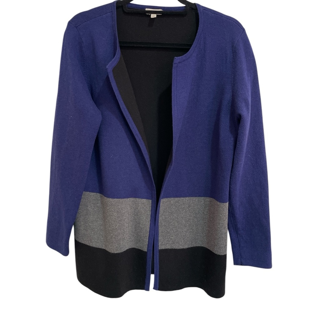 Talbots Color Block Open Cardigan Blazer Mp - image 2